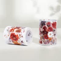WT Copper Wide PET Tape, Single Roll, Original Designs, Floral Decorative Tape, Transparent Craft Tape for Bujo Planner & DIY Supplies, Watercolor Flowers