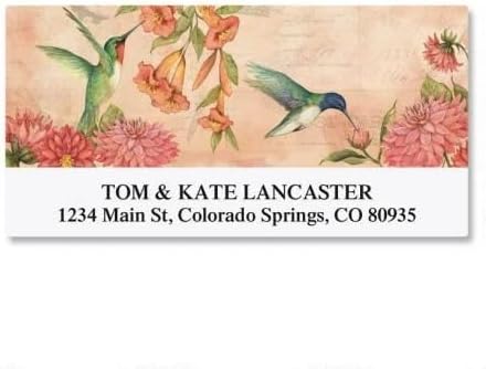 Seasonal Birds Address Labels (8 Designs) - Set of 144 1-1/8" x 2-1/4" Self-Adhesive, Flat-Sheet Labels