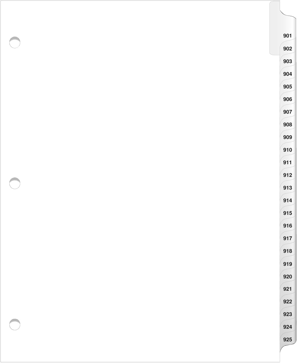Exhibitindexesยฎ 3 Hole Punched Side Collated Exhibit Tabs - AVE Style Bold Tabs Letter Size - 901-925-Set