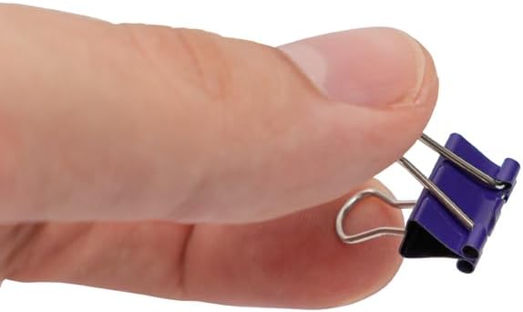 JAM PAPER Colorful Binder Clips - Extra Small - 3/5 Inch (15 mm) - Purple Binderclips - 30/Pack