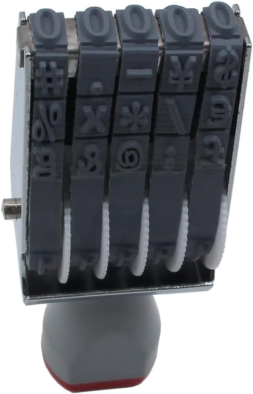 5 Digits Number Stamps,Roller Stamp Personalized Number Stamps 0-9 Symbol Rolling Wheel Stamp Multi-Function DIY Scrapbooking Ink Stamps