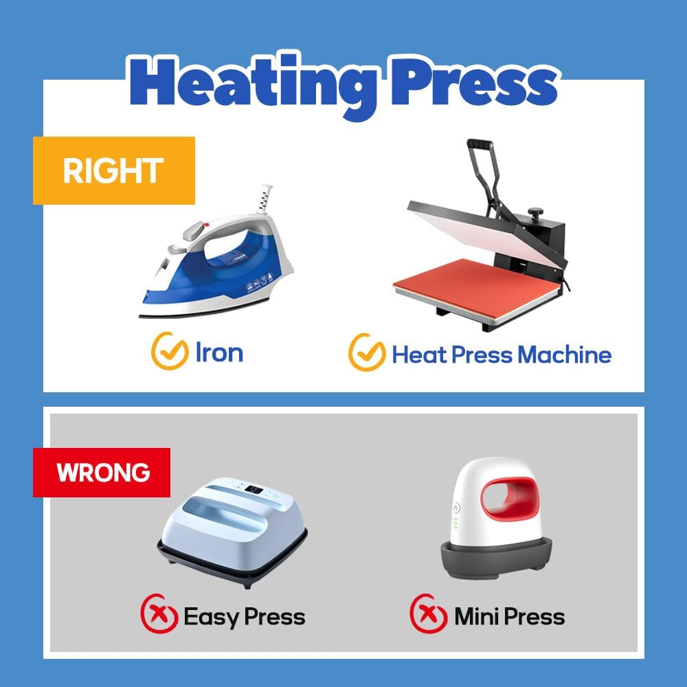 TranSmile PU-Heat Transfer Paper for Inkjet Printer (White, 40 Sheets, 8.5 x 11'') Printable Heat Transfer Vinyl for White Fabric, Iron on Transfers for T Shirts