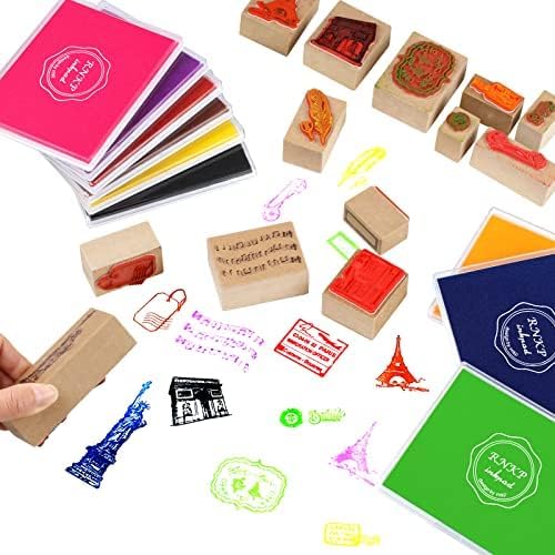 MOYBMG Large Red Permanent Ink Pad for Rubber Stamps, 5x4 Inch, Kids Non-Toxic Safe Ink Pad, Paper Wood Fabric