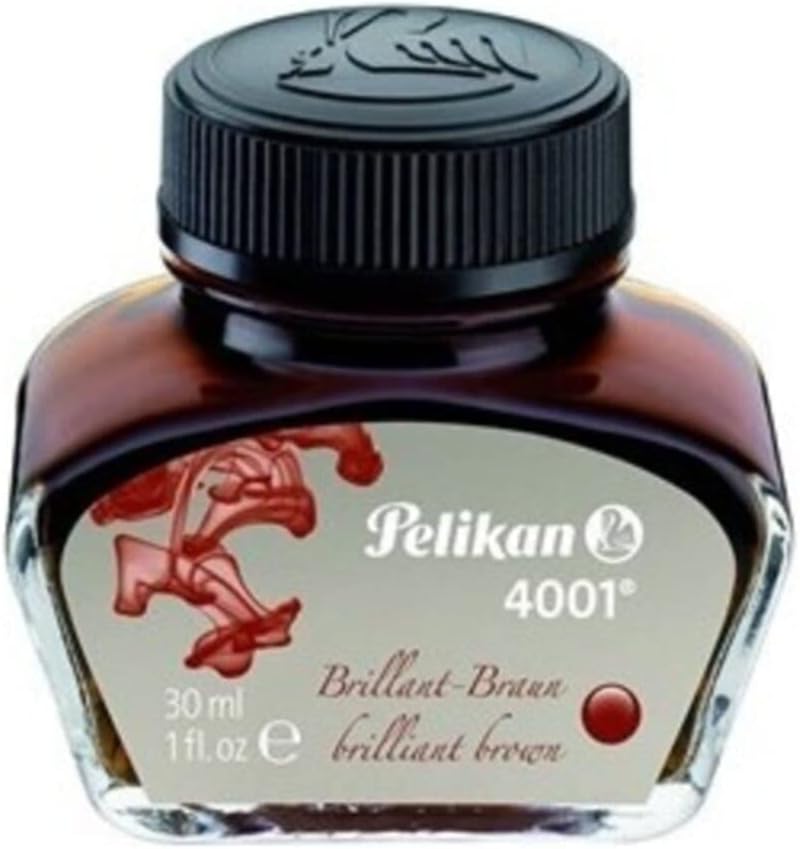 Pelikan 4001 Bottled Ink for Fountain Pens, Brilliant Brown, 30ml, 1 Each (311902)