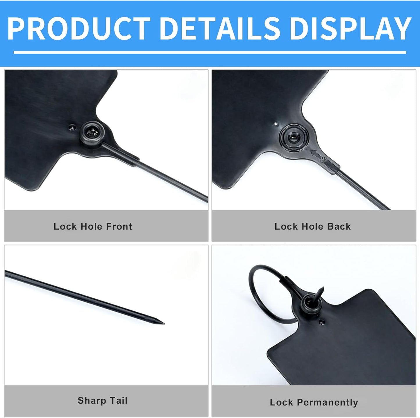 100 Black Plastic Tags Shipping Tags Water Proof Tags for Labeling Shipping Labels Security Seals Writable Marker Ties Hanging Tags Storage Tag with One Marker Pen