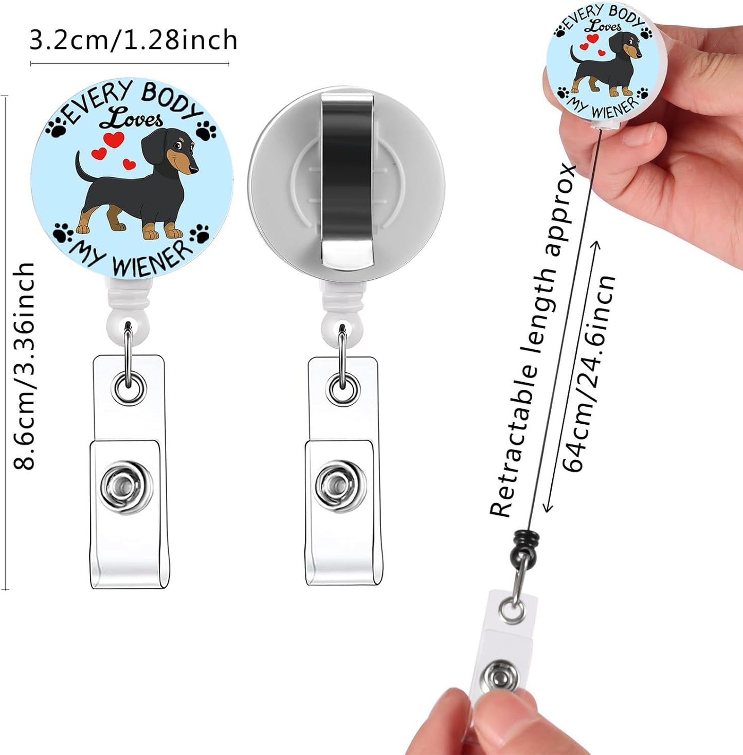 16pcs Badge Reels Retractable Badge Holders,Id Badge Holders Retractable with Clip,Cute Badge Reel for Men,Women,Girls 10