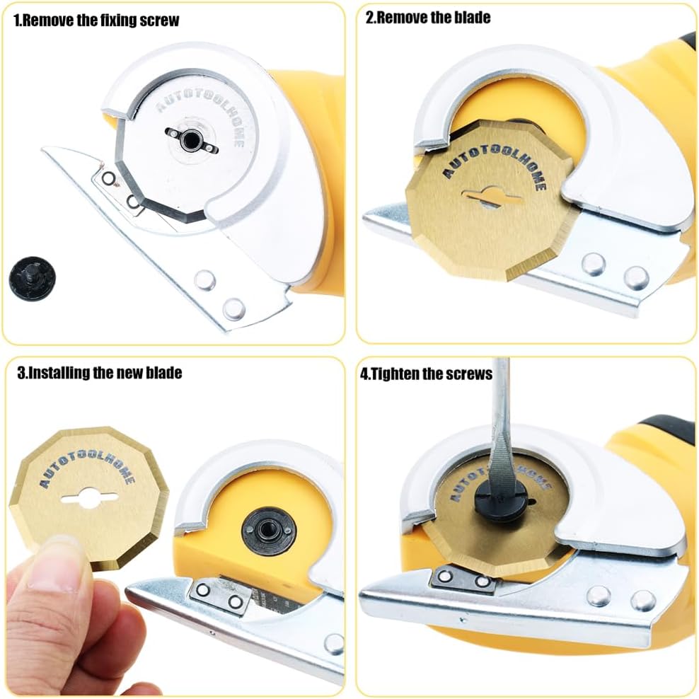 2PCS Titanium Coated Replacement Rotary Blades for Worx ZipSnip Cordless Electric Scissors Compatible with WA2300,RC2600K,RC2601, RC2602, WX080L, WX081L Box Cutter