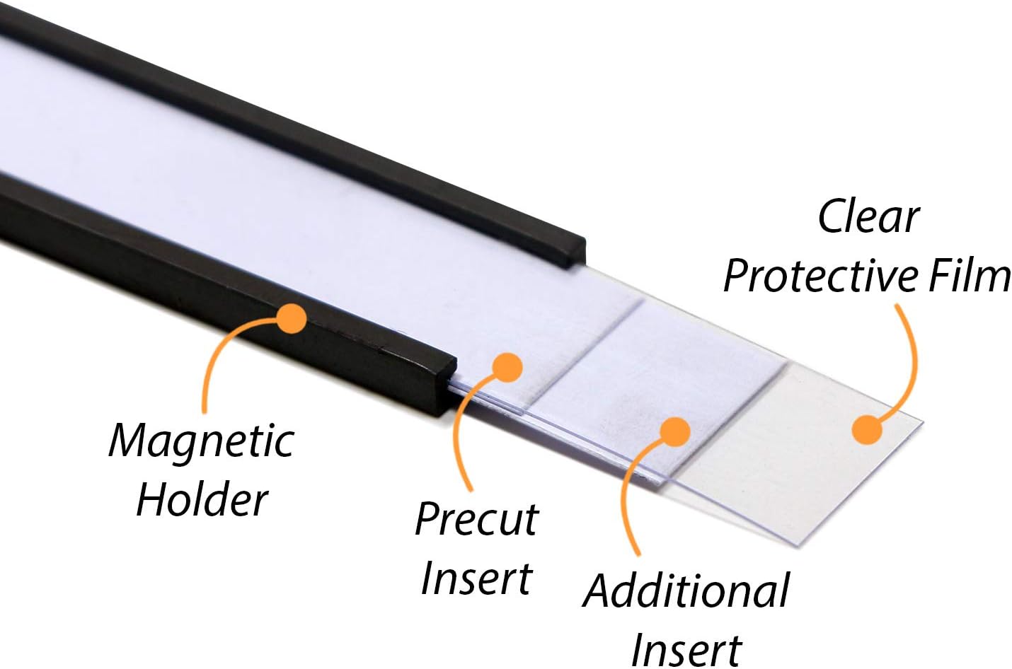 SmartSign Pack of 25 Magnetic 'C' Channel Label Holders | 0.5" x 2"