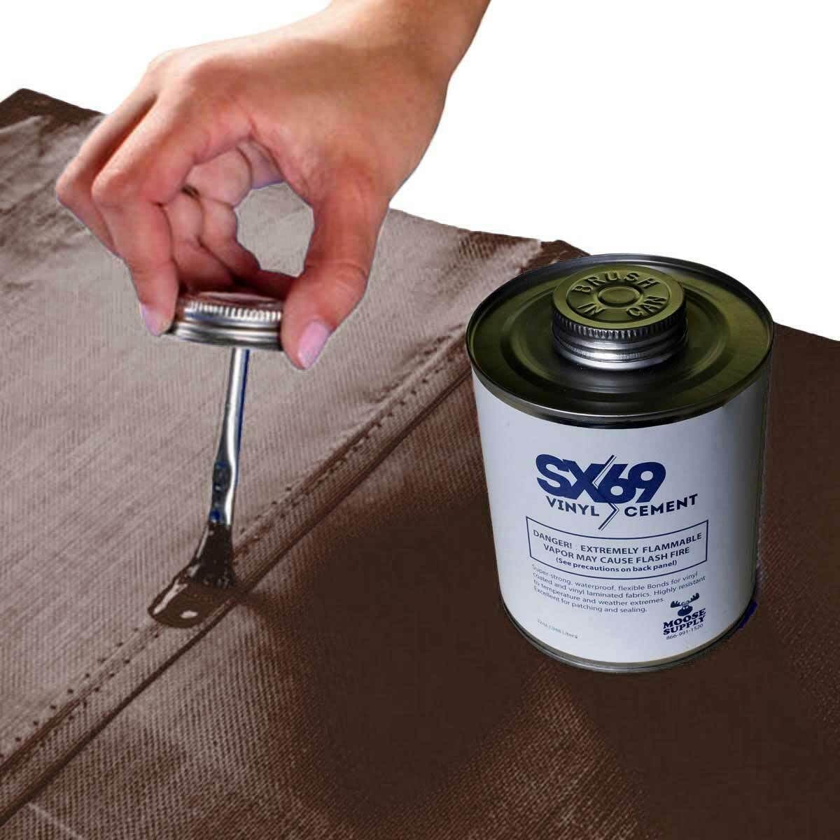 SX-69 Vinyl Repair Kit | Inflatable Bounce House Repair Kit | Includes 4 Ounce Adhesive and Vinyl Roll | for Flexible, Waterproof Repairs of Tears, Punctures, and Holes