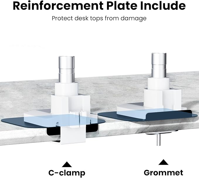Ultrawide Monitor-Arm Heavy Duty 22-57‘’ - PUTORSEN Aluminum Single Monitor Mount Holds up to 59.4 lbs, Premium Adjustable Desk Mount Stand, VESA 75/100/200 mm, White