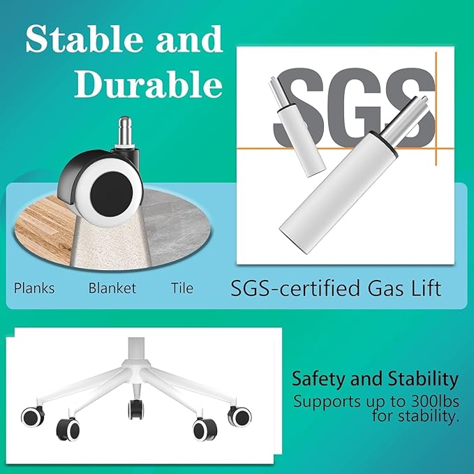 Ergonomic Office Chair with Footrest - Adjustable Lumbar Support & Headrest, 90-160° Reclining Mesh Back Computer Chair - Home Office/Gaming, 330lbs Capacity (SGS Certified)