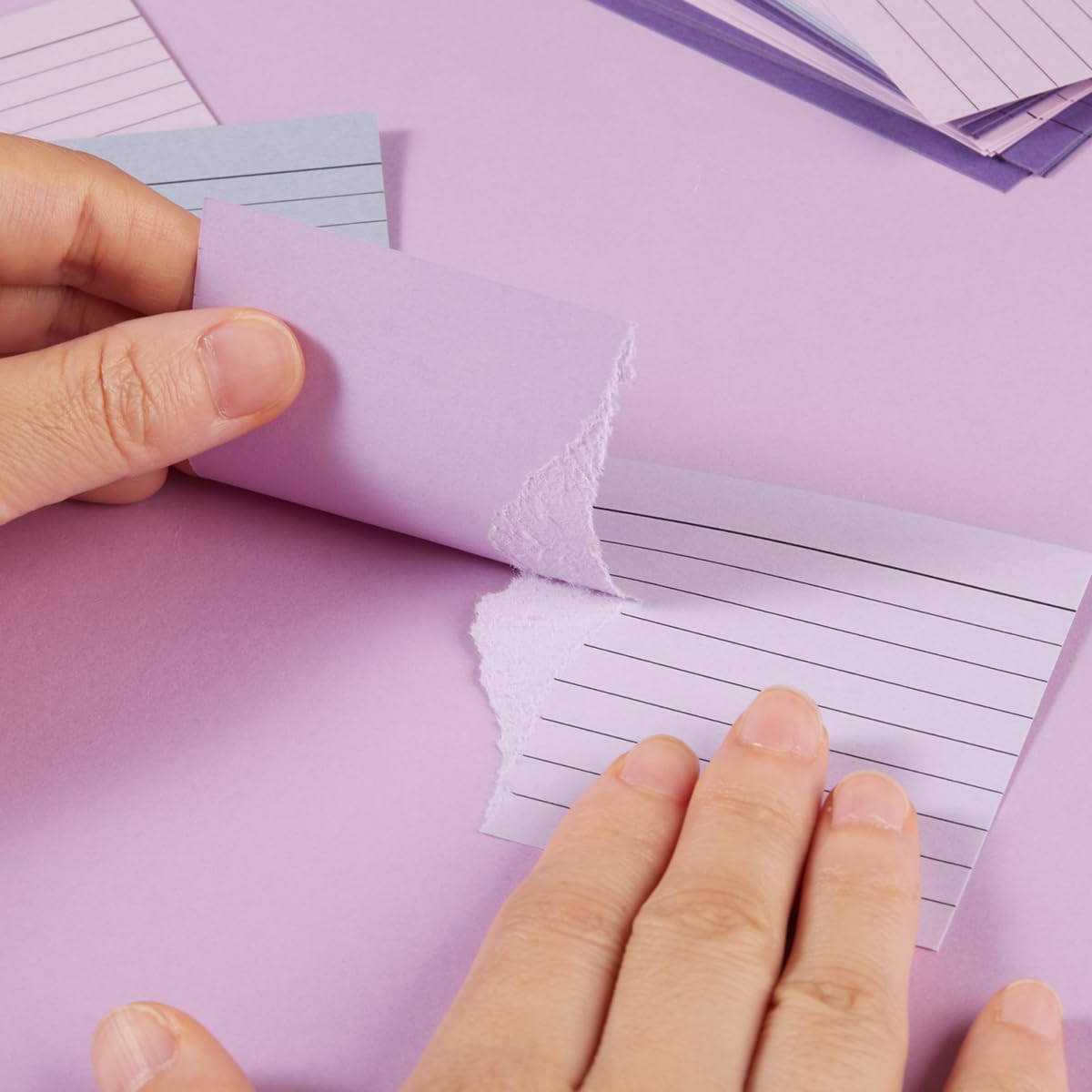 100 Sheets 3x5 Colored Ruled Note Cards Index Cards, 250 GSM Heavy Flashcards, 5 Purple
