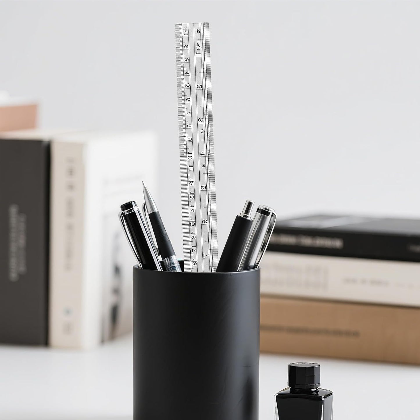 25 PCS 12 Inch Stainless Steel Ruler Bulk,Straight Edge Metal Rulers with Inch and Metric Scale for Measuring