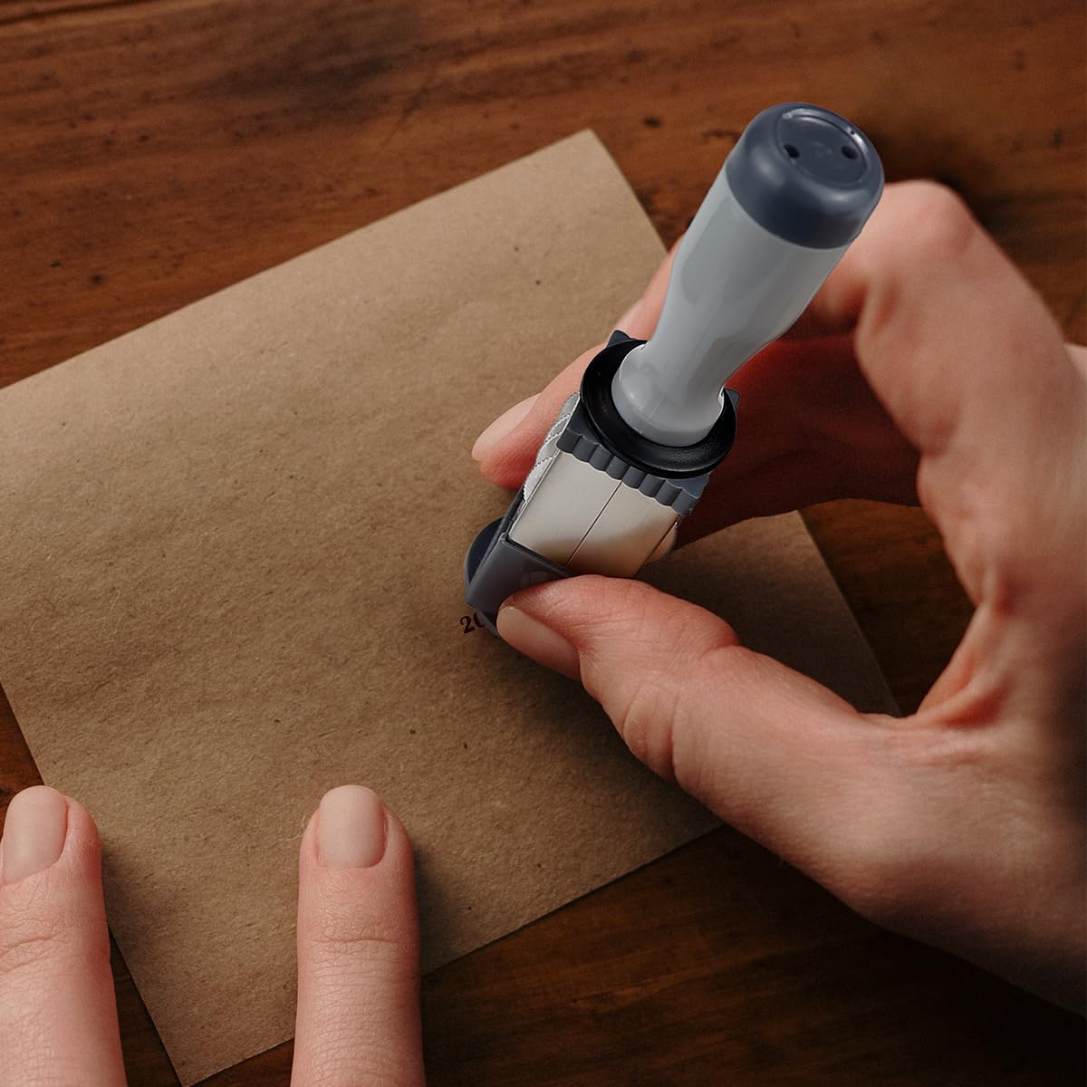 Time Date Stamp - Handheld Rolling Stamp, Round Plastic, Portable for Diary, Homework, Daily Use, 32MM