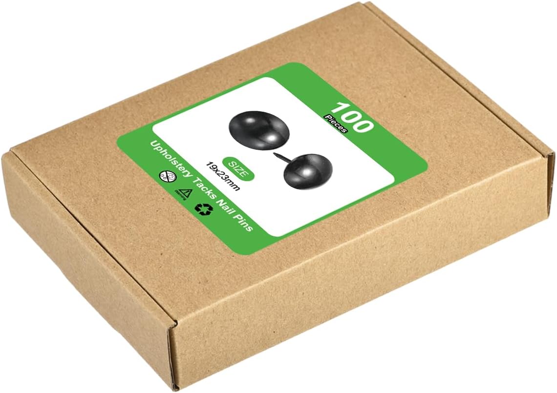 uxcell Upholstery Tacks Nail Pins Furniture, 100Pcs 19x23mm Thumb Tack Pins Assortment Kit Carbon Steel for Home Sofa DIY Decorative Nail Heads Nails, Black