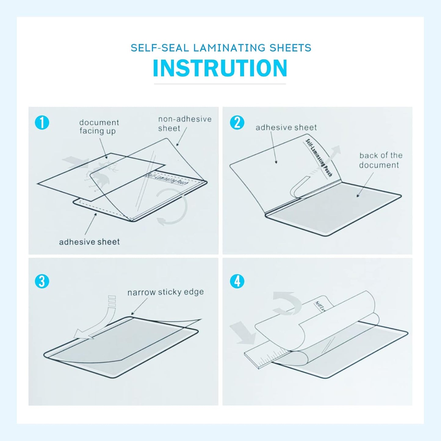 Uinkit 20 Pack 5x7 inches Self Sealing Laminating Pouches, Waterproof Lamination Pouches, Permanent Adhesive 10mil Thickness No Need Machine (5.2x7.2Inchesx20Pack)