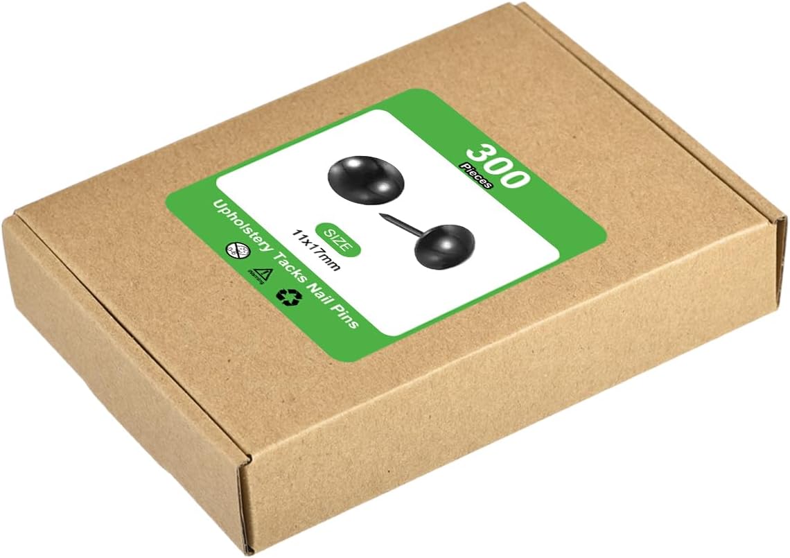 uxcell Upholstery Tack Nail Pins Furniture, 500Pcs 11x17mm Thumb Tack Pins Assortment Kit Carbon Steel for Home Sofa DIY Decorative Nail Heads Nails, Black