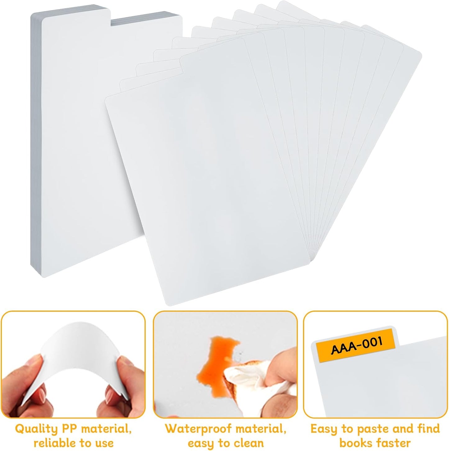 SHUESS 100 Pack Comic Book Dividers Plastic Dividers with Tabs White Frosted Card Separator for Comic Book Storage Boxes