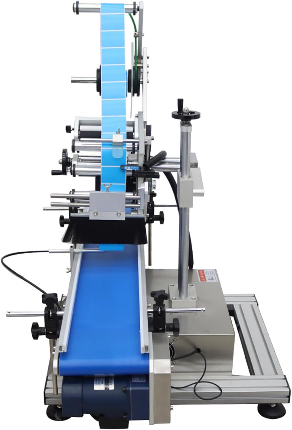 INTSUPERMAI Automatic Desktop Conveyor Table Plate Labeling Machine Desktop Flat Labeling Machine Automatic Flat Surface Labler Applicator with Conveyor Belt 110V