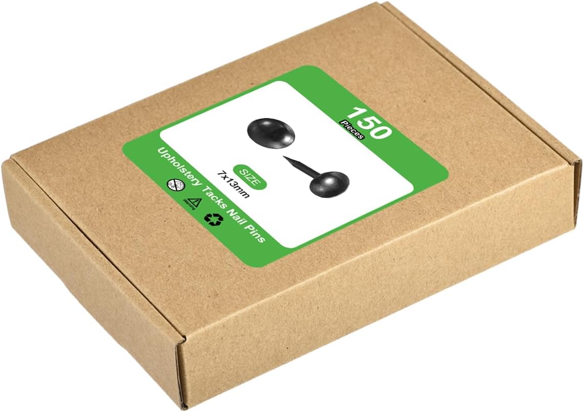 uxcell Upholstery Tacks Nail Pins Furniture, 100Pcs 7x13mm Thumb Tack Pins Assortment Kit Carbon Steel for Home Sofa DIY Decorative Nail Heads Nails, Black