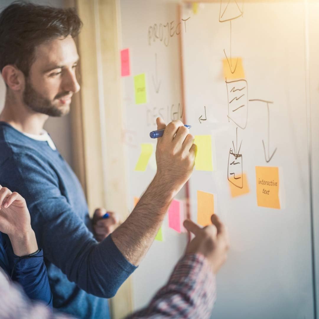 Self-Stick Notes 8x4 inch | Sticks to Any Surface Without Glue | Reusable White Dry Erase | Great for Classroom and Home Office (Assorted Colors, 8x4 inches)