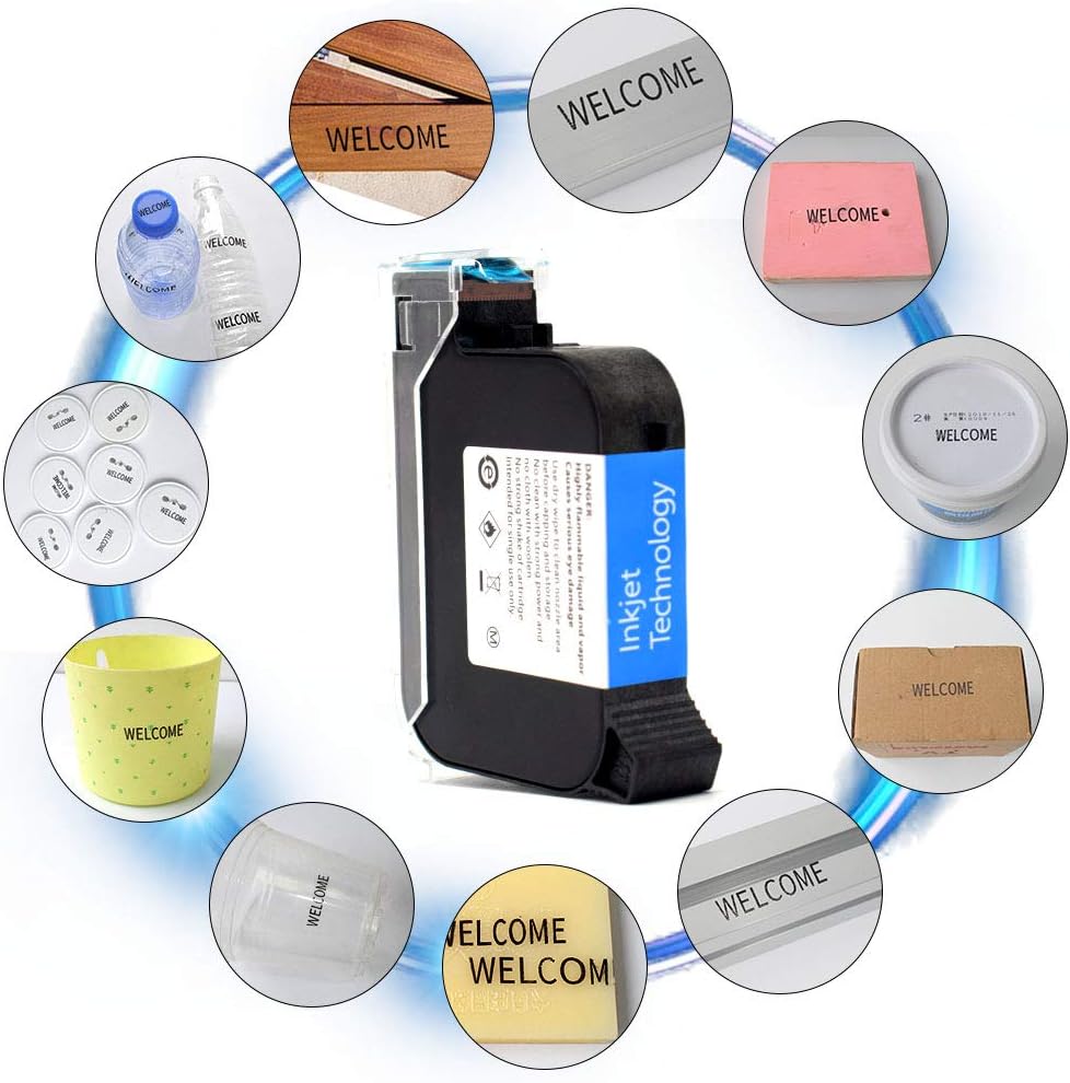 TOAUTO Original Portable Ink Cartridge Quick-Dry Replacement 42ml Ink Cartridge for Handheld Inkjet Printer Coding Machine(Black)