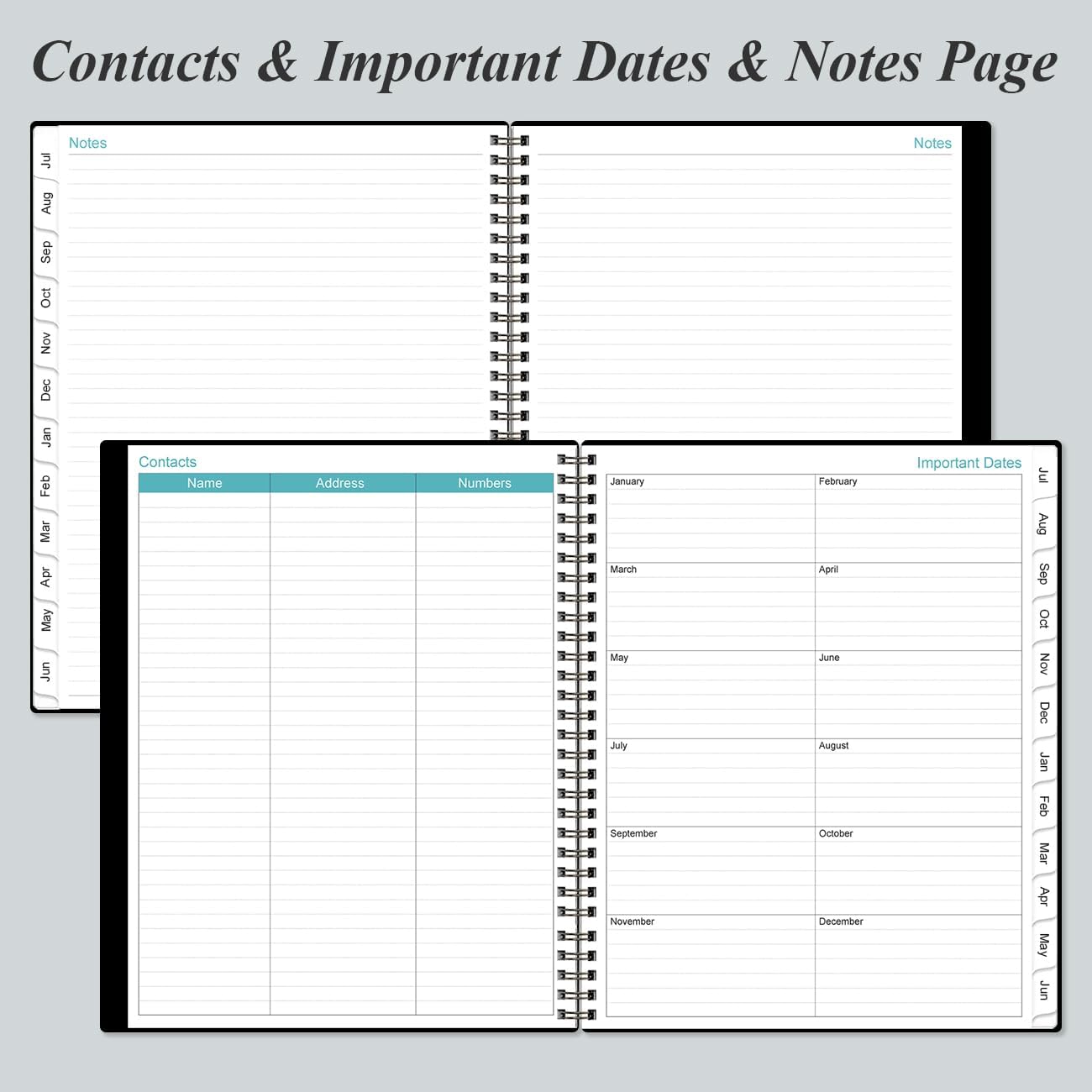2025-2026 Planner - Academic Planner 2025-2026 from July 2025 to June 2026 with 12 Monthly Tabs, Flexible Cover, Inner Pocket, 8.5" x 11", Black
