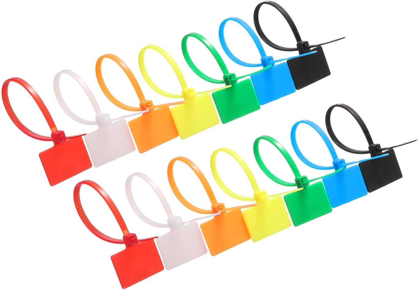 uxcell 100 Pcs Cable Label Marker Tags, Nylon Cable Zip Tie Tags 8.7 Inch Writable Self-Locking Wire Labels Zip Ties for Organization Marking, Blue