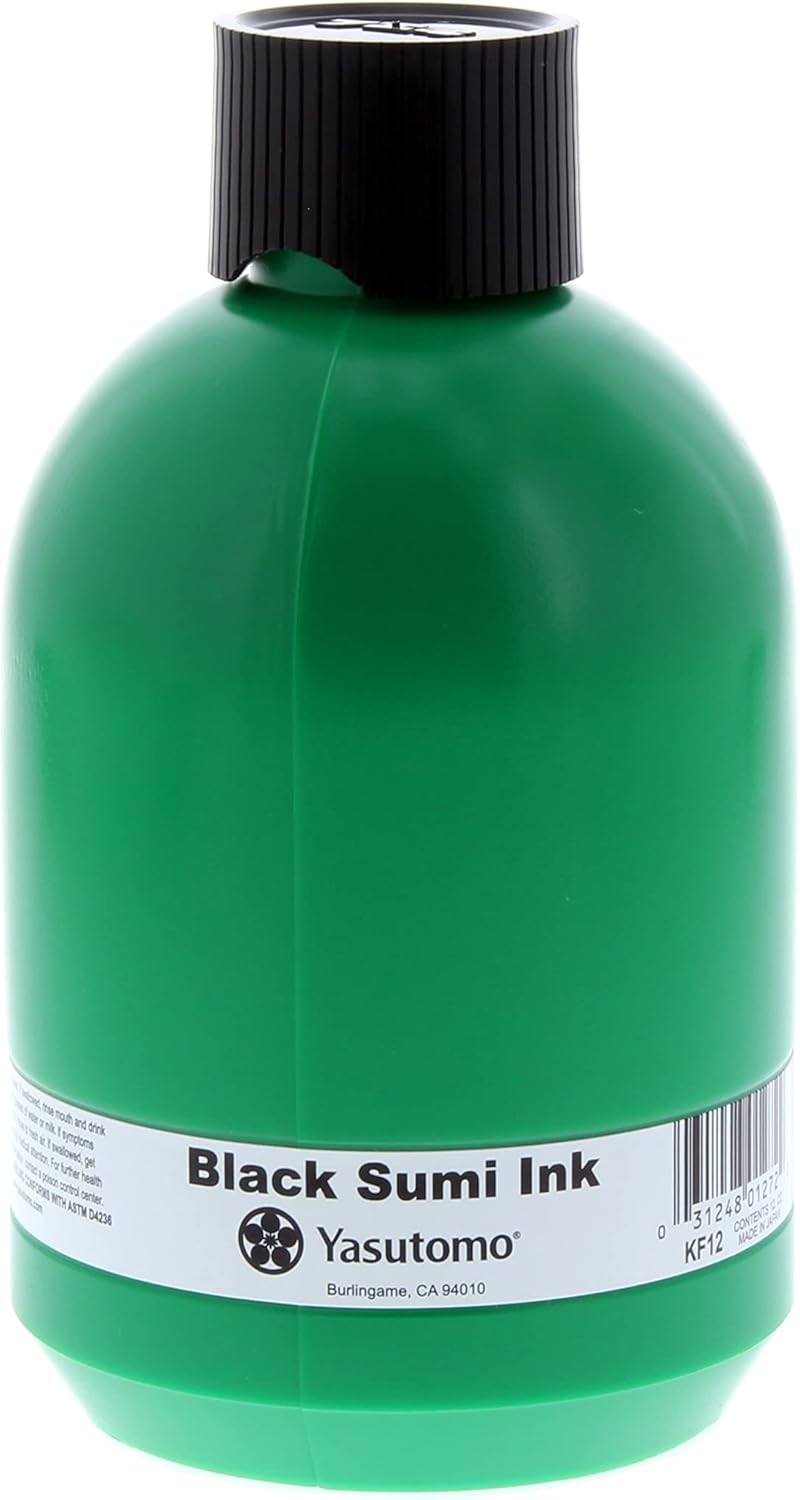 Yasutomo Black Sumi Ink (Bokuju) 12 oz.