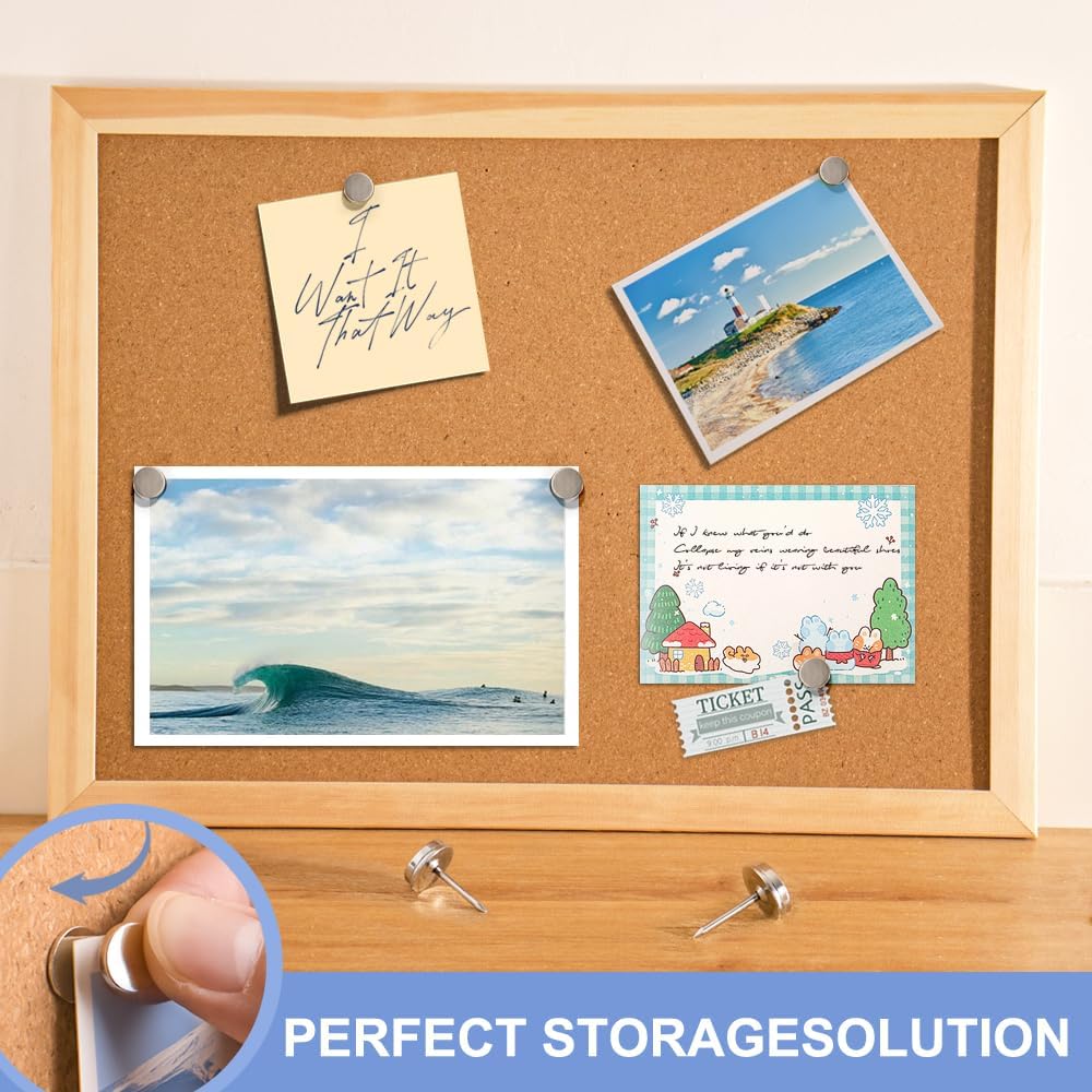 rhinocats Magnetic Push Pins, 20 Sets Magnet Thumbtack for Wall Bulletin Board Strong Decorative Pushpins Clip for Map Picture Hanging Kit Poster Holder