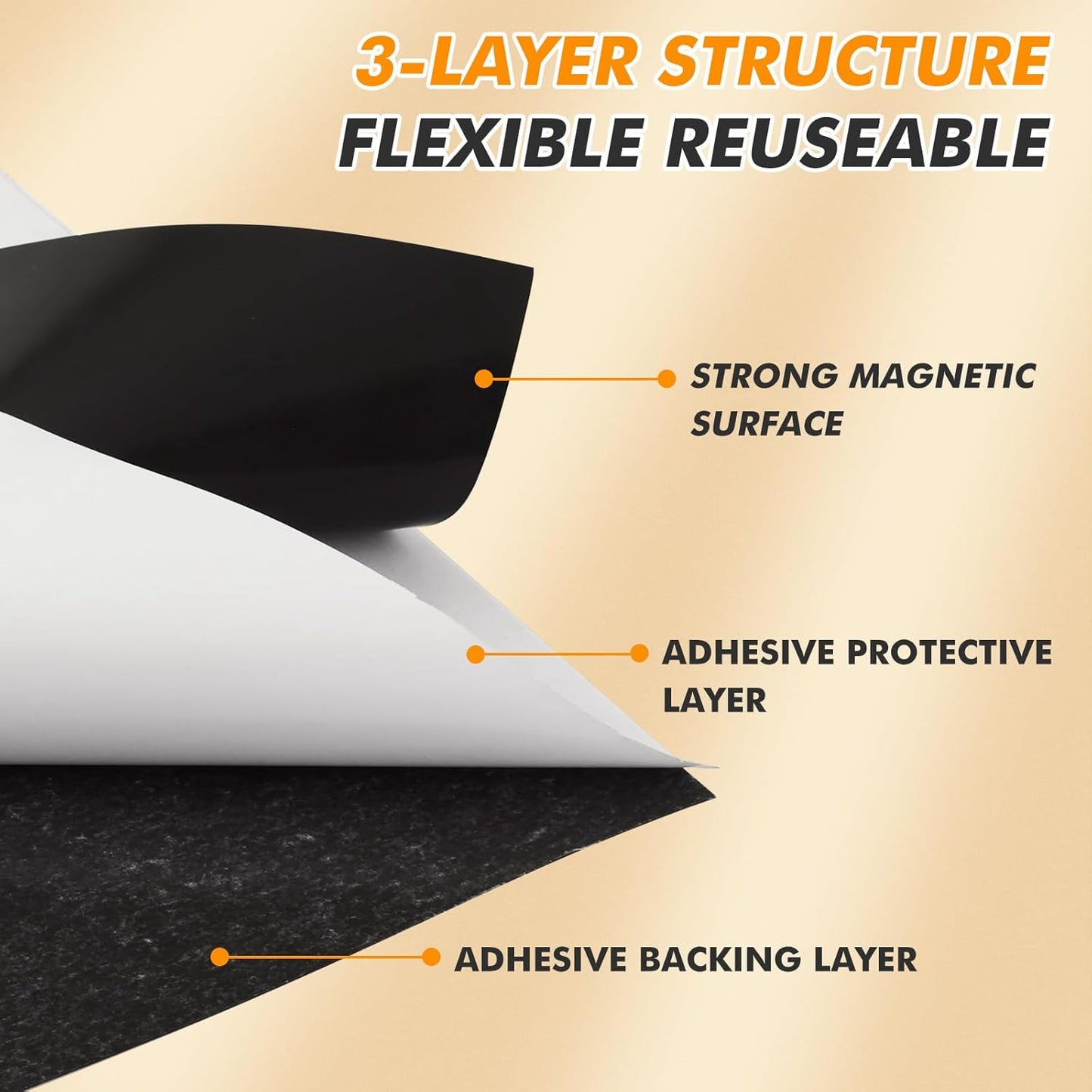 Magnetic Sheets with Adhesive Backing - 20 Pcs 8.5 x 11/10 Pcs 8 x 10 Inch Flexible Magnetic Adhesive Sheets, Adhesive Magnetic Sheets for Dies Storage, Photos, Craft Projects, School, Office