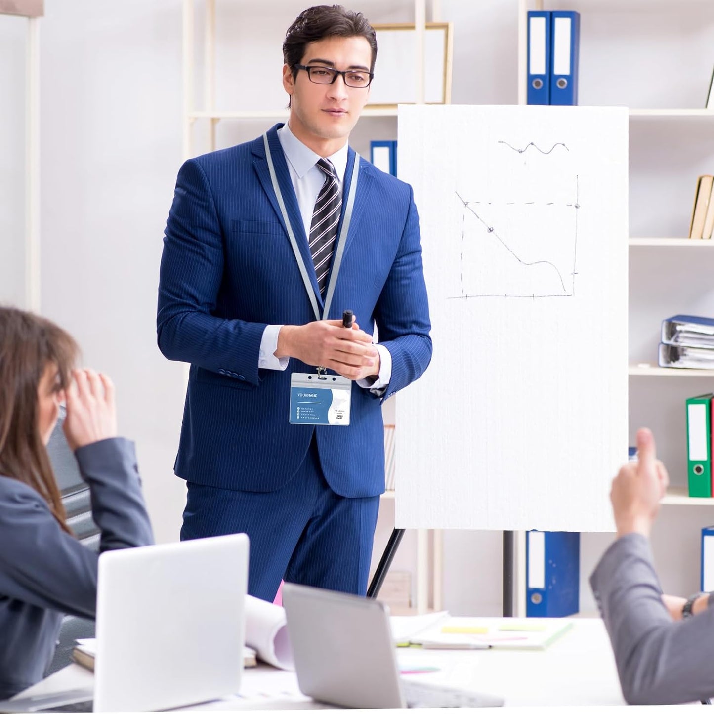 100 Pack Lanyards for ID Badges with Clear Name Tags, Reusable Lanyards Horizontal ID Card Badge Holders Plastic Name Badges for Men Women Kids Business School and Office Supplies (Gray)