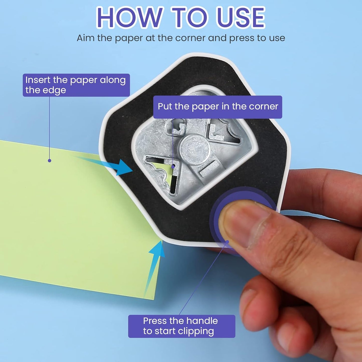 MyArTool 3 in 1 Beauty Shape Corner Punch, 3 Way Corner Paper Punch for Paper Crafts, Laminate, Cardstock, Business Card, DIY Projects, Photo, Card Making and Scrapbooking