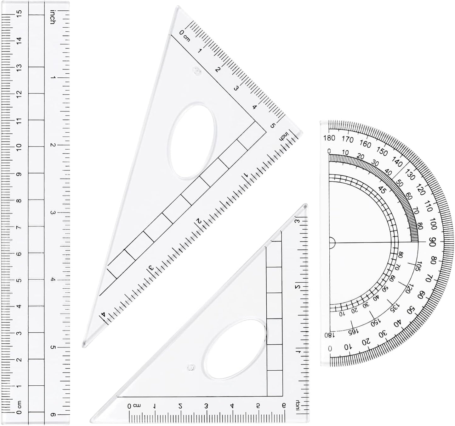 Math Geometry Kit Sets 10 Piece Student Supplies with Shatterproof Storage Box,Includes Rulers,Protractor,Compass,Eraser,Pencil Sharpener,Lead Refills,Pencil,for Drafting and Drawings(Green)