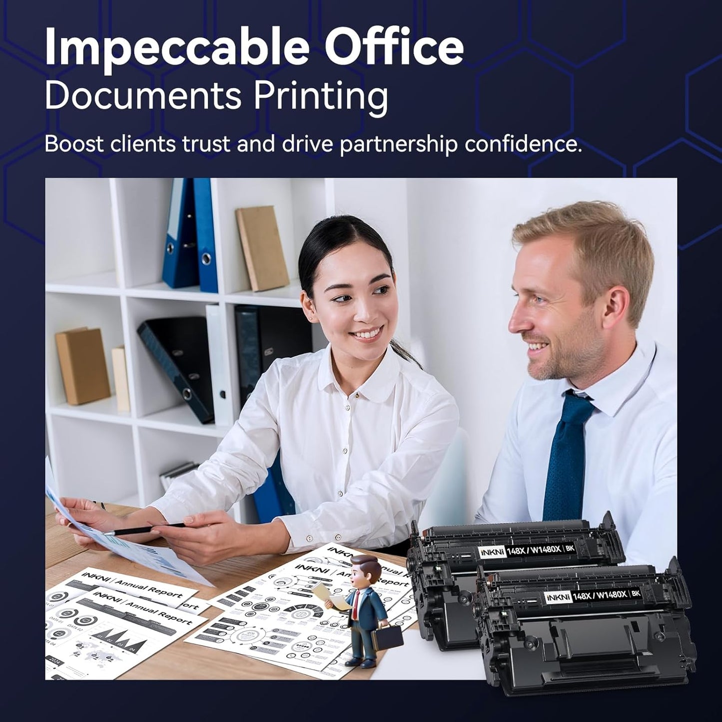 148X Black High Yield Toner Cartridge - with Chip Compatible Replacement for HP 148X 148A W1480X W1480A for HP Laserjet Pro MFP 4101fdw 4001dn 4001n 4101fdn 4001dw Printer for Office Work - 2 Pack