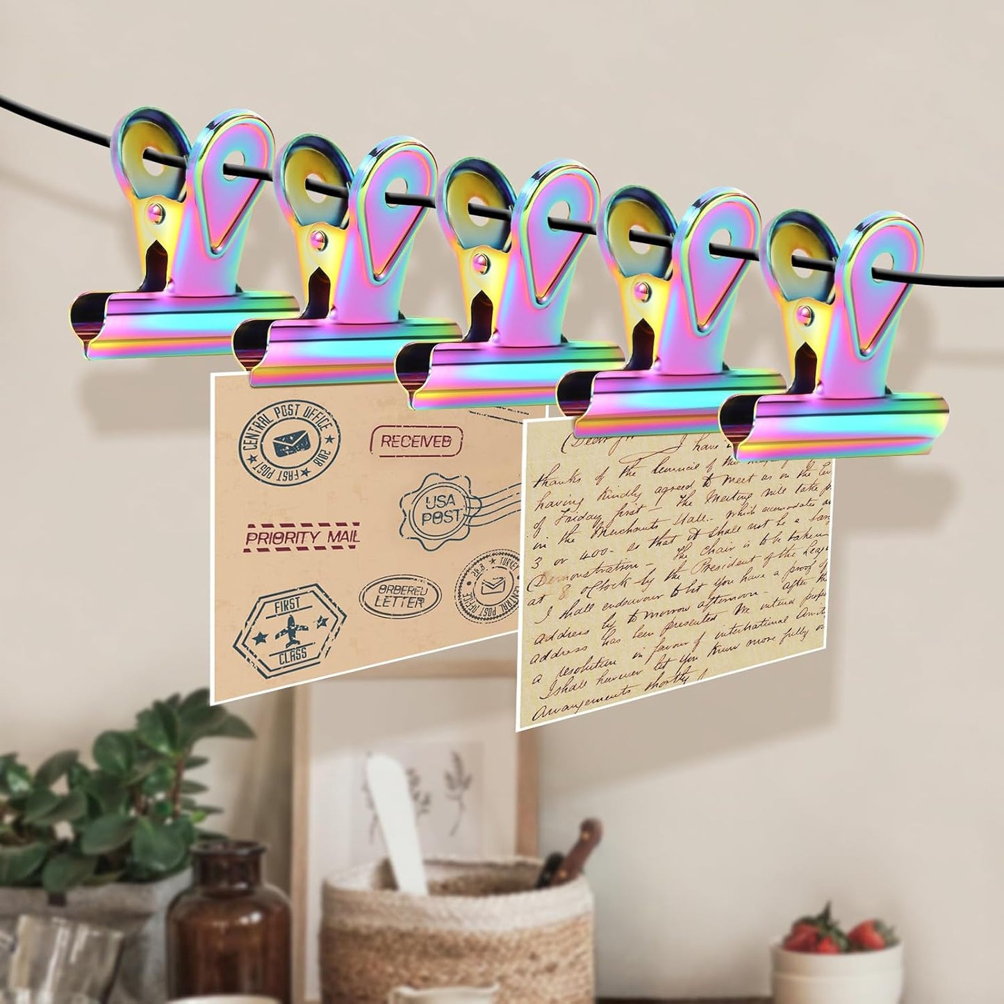 SIAMESE Bulldog Clips, 8 Pcs Binder Clips for Office & Kitchen, Multi-Purpose Binder and Food Bag Clamps for Sealing, Storage, Hanging (Rainbow Colors)