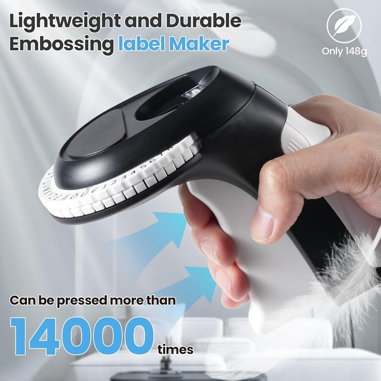 Embossing Label Maker, Manual Label Maker Emboss, Vintage Embossed Label Makers Machine with Tapes, Old School Labeler with 5 Rolls 3D Black Tapes for Home DIY & Crafting Kids School Items