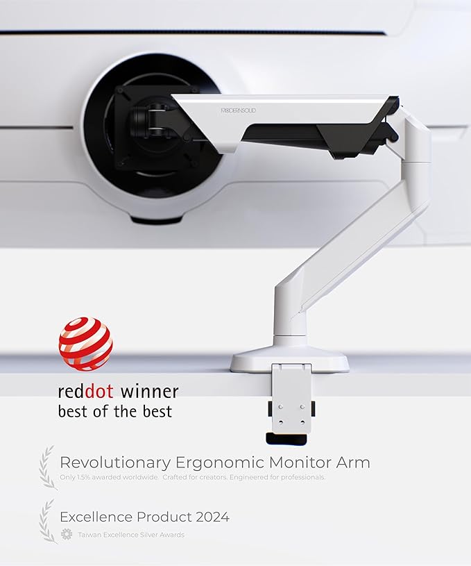 Heavy Duty Ultrawide Monitor Arm with RGB Lighting & USB Charging, Fits 34 to 49 inch Curved Screens, Supports 14 to 38 lbs, Adjustable Desk Mount, Gaming Setup, Black