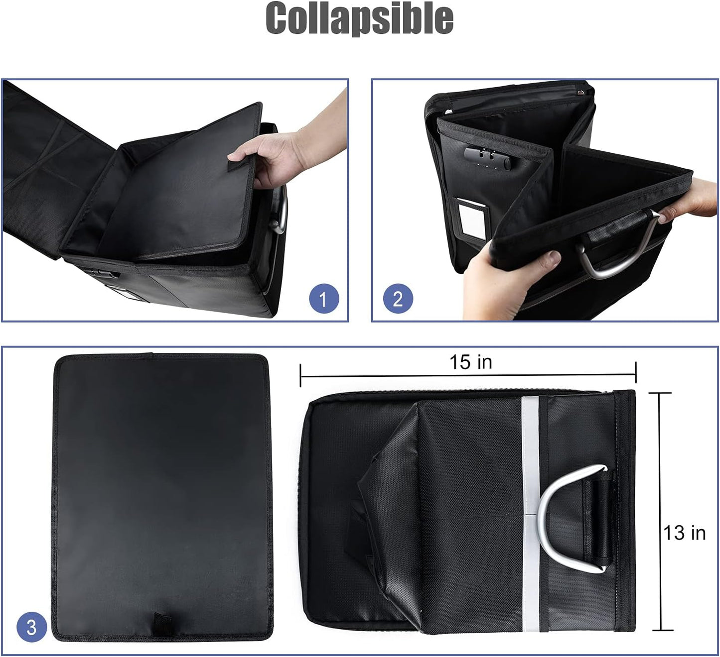 Fireproof Document File Organizer Box, Fireproof Safe Box with Lock, Portable Office Storage Cabinet for Hanging Letter/Legal Folder 16.1 x 12.9 x 11in