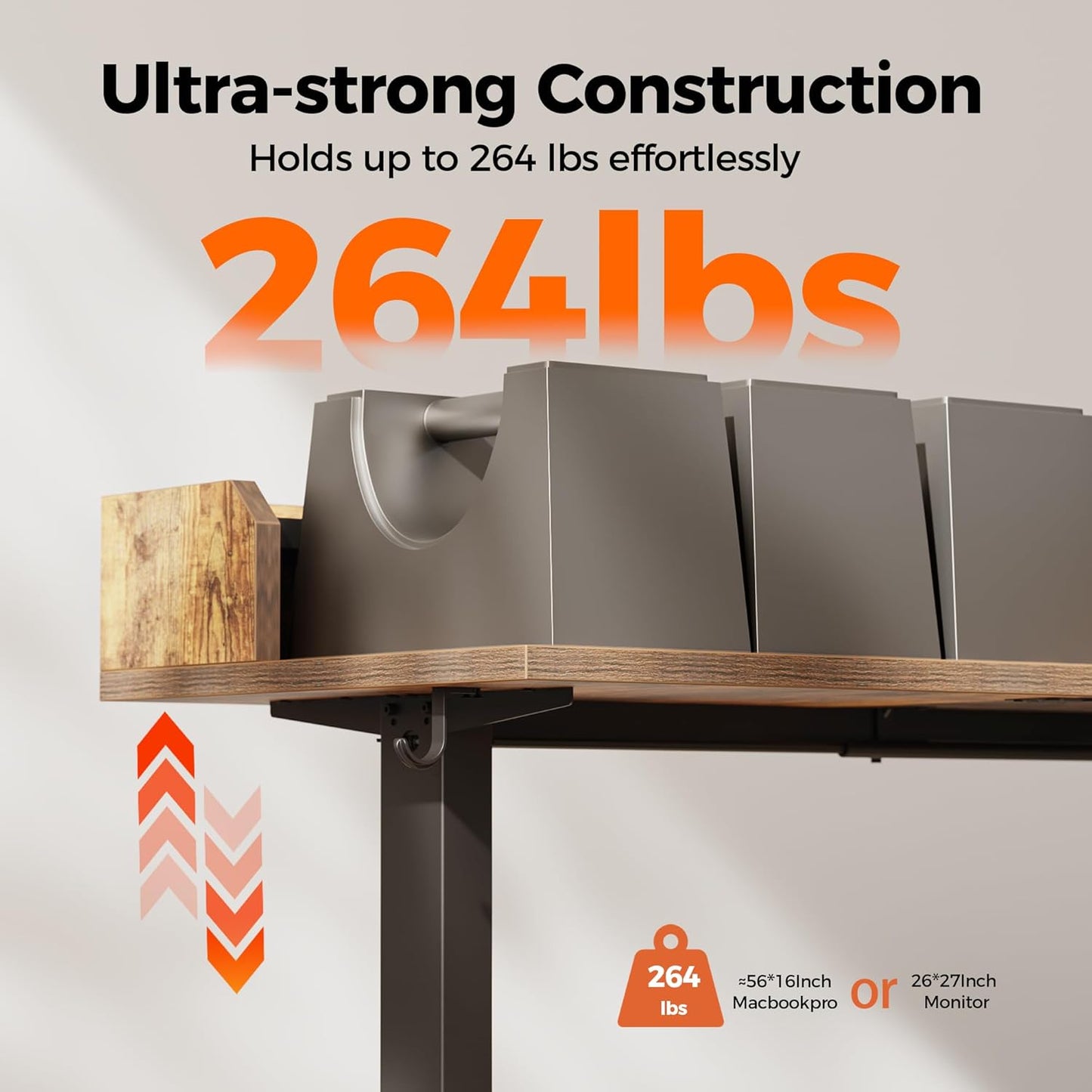 Agilestic L Shaped Standing Desk, Adjustable Height Corner Gaming Desk with Shelf, Sit Stand Up Desk, 63 x 55 Inch Home Office Computer Table, Rustic Brown