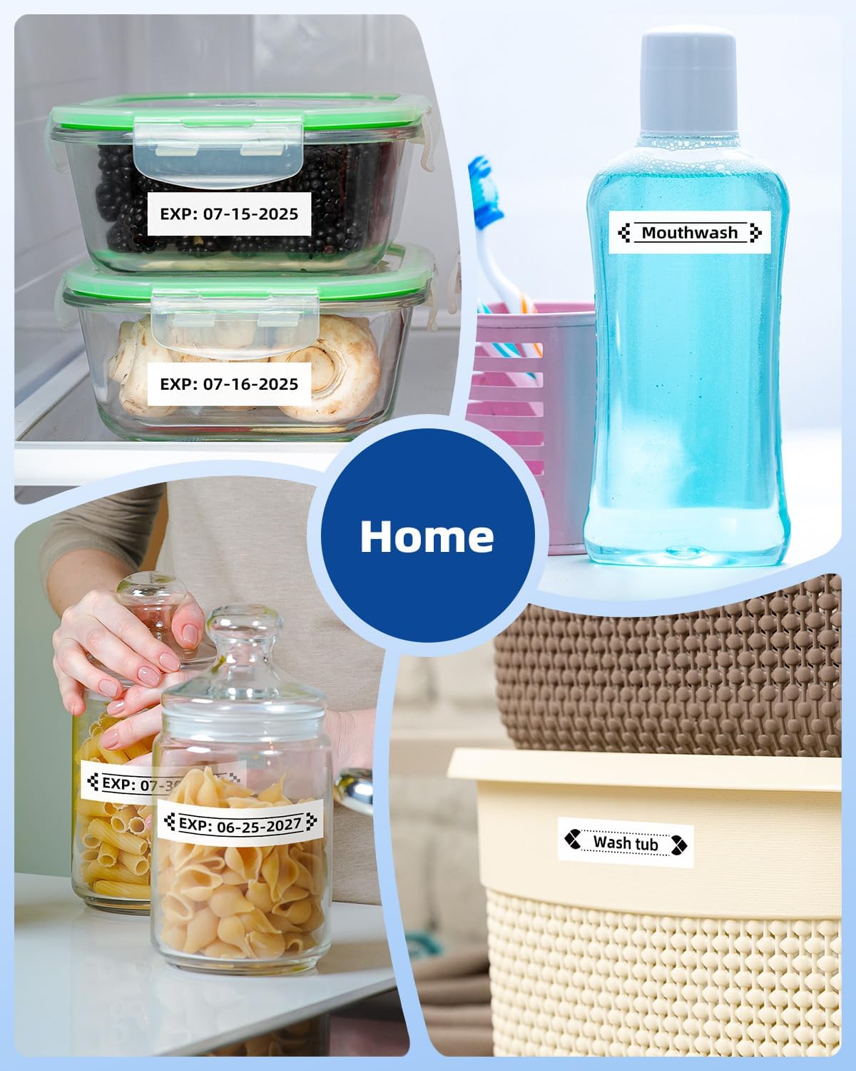 Label KINGDOM TZe-241 18mm Label Maker Tape Compatible with Brother PTouch, TZ Tape 18mm 0.7" Laminated White for Label Maker PT-D410 D400 PT-D600 PT-D610BT, 5 Pack