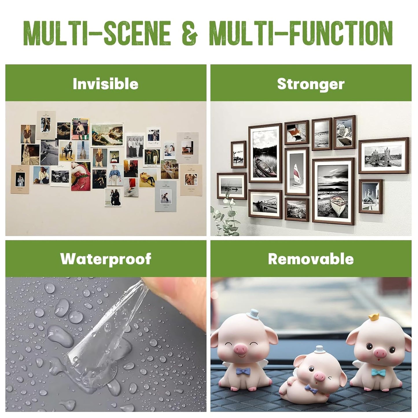 105Pcs Double Sided Adhesive Dots, 0.79" Clear Removable Sticky Adhesive Mounting Putty, Waterproof No Residue Dots Adhesive Putty for Poster Picture Festival Decoration Museum