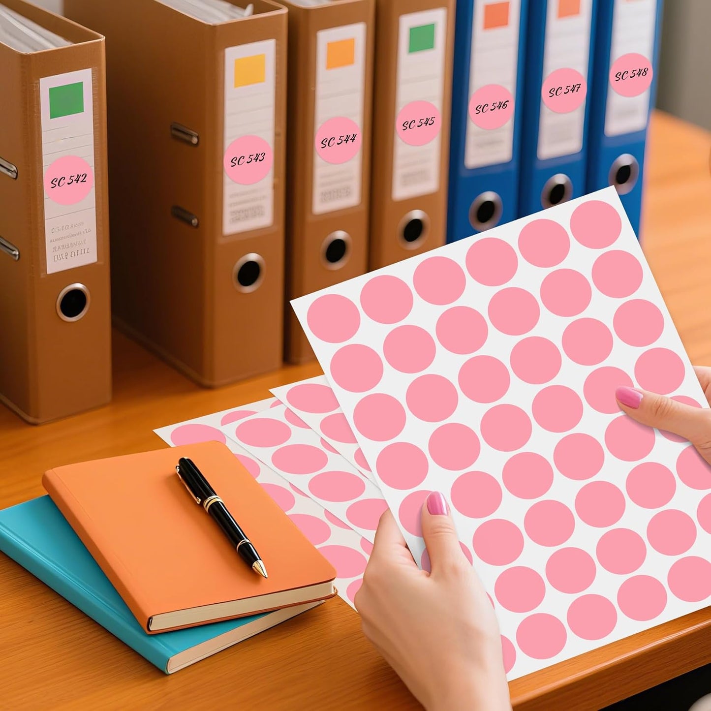 PARLAIM 1 inch Round Pink Dot Sticker,720PCS Permanent Adhesive Color Code Circle Sticker Labels for Office Classroom Garage Sale