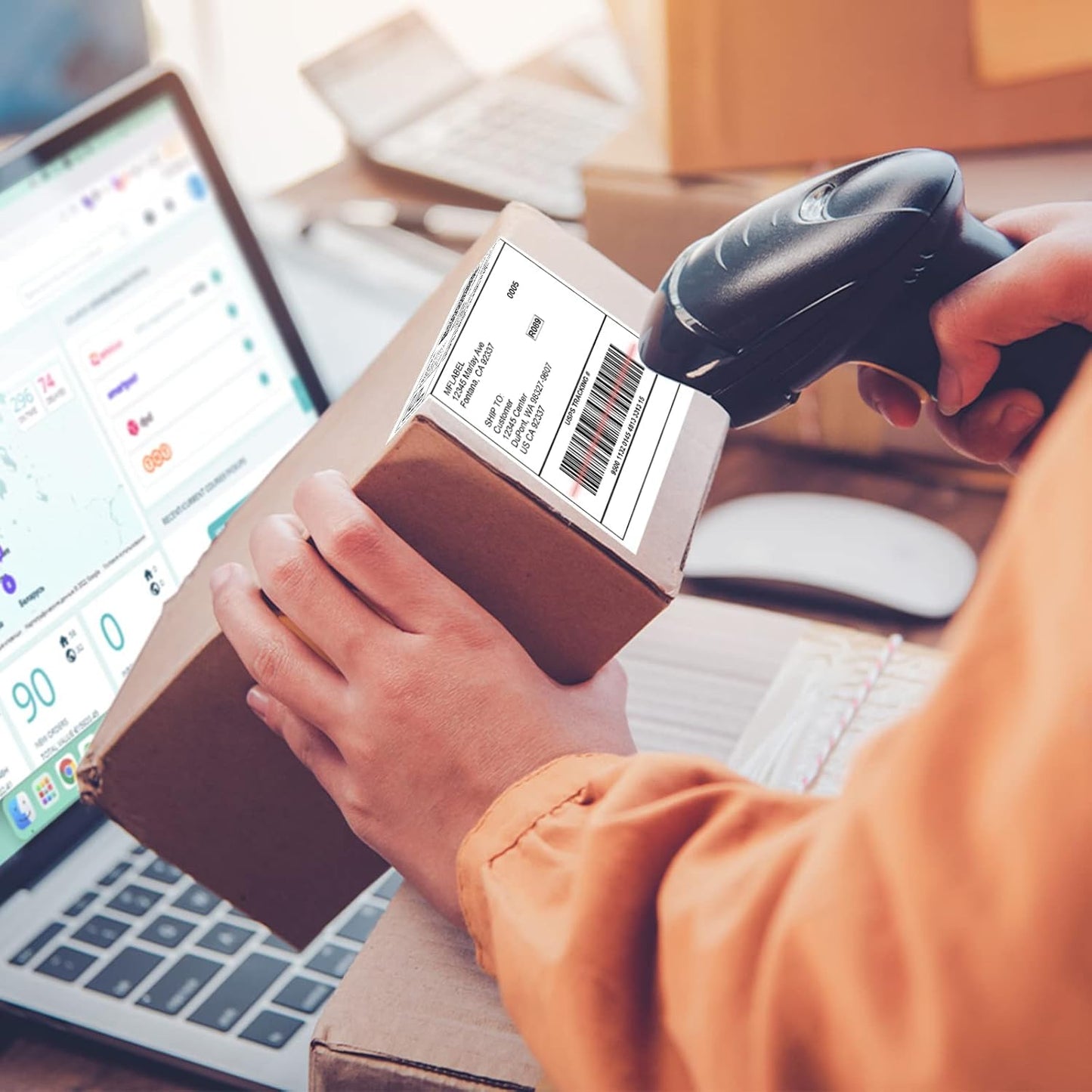 MFLABEL Half Sheet Label Laser/Ink Jet USPS UPS FedEx Shipping Label 8.5 x 11 Inches Packaging Labels, Address Labels for Laser & Inkjet Printers, 10000 Count(5000 Sheets)