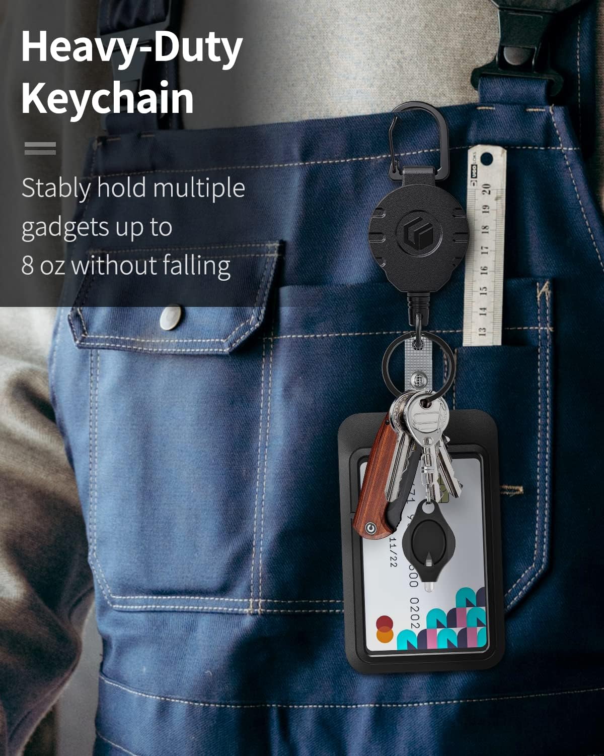 Uniclife 2 Pack Sliding Badge Holder Vertical Plastic Case with Retractable Keychain Badge Reel for up to 8 oz Hard Card Protector for ID Credit Cards Proximity Key Cards Driver’s Licenses and Passes