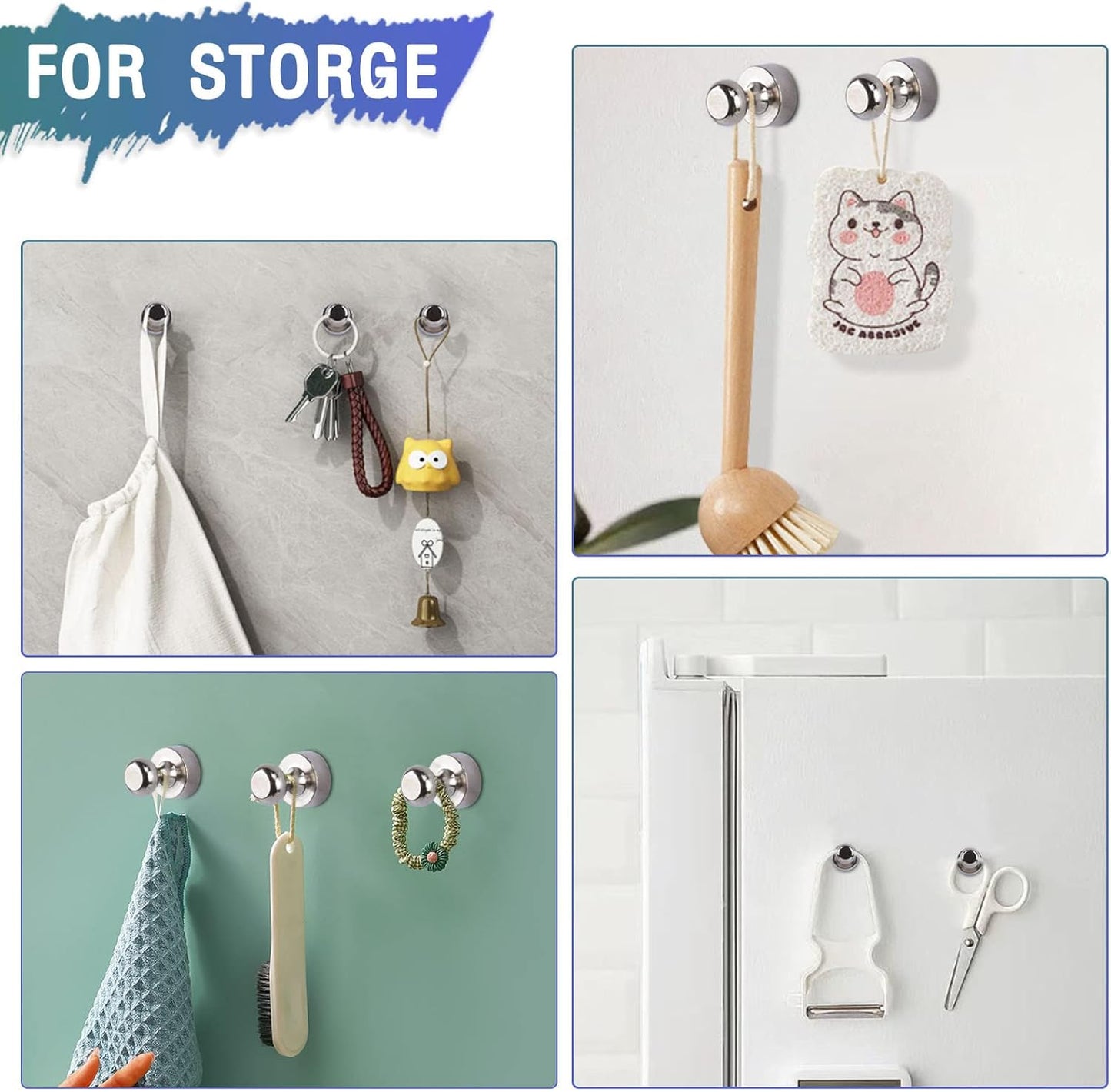 100 Pack Neodymium Fridge Magnets, Small Strong Magnets for Whiteboard, Push Pin Magnet, Refrigerator Magnets for Office, Kitchen, Adults, Home