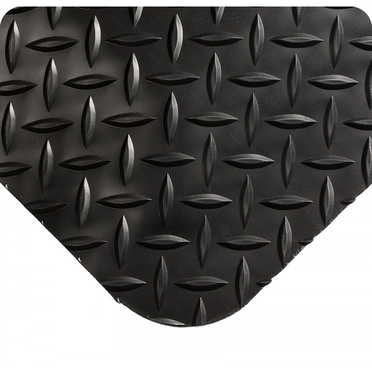 Wearwell 414.1516x4x44BK Diamond-Plate SpongeCote UltraSoft Mat, 44' Length x 4' Width x 15/16" Thick, Black