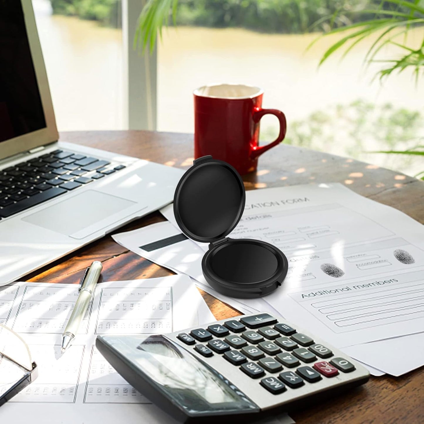 ERKOON 2 Pack Fingerprint Ink Pads, Thumbprint Ink Pad for Notary Supplies Identification Security ID Fingerprint Cards Law Enforcement Fingerprint Black