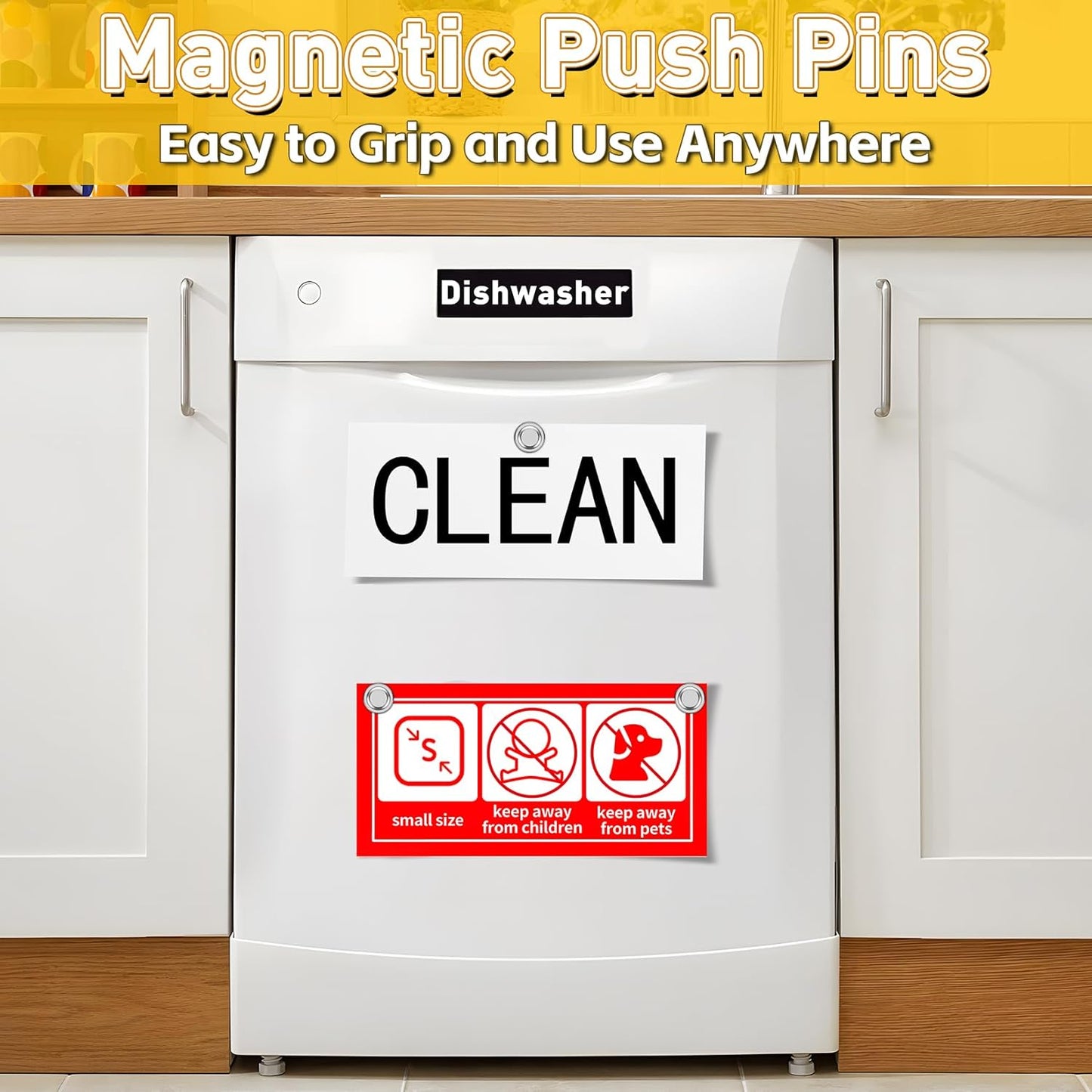 VNDUEEY 120 Pack Fridge Magnets, Refrigerator Magnets Strong Whiteboard Magnet, Magnetic Push Pins, Decorative Magnet for Home, Office, Classroom