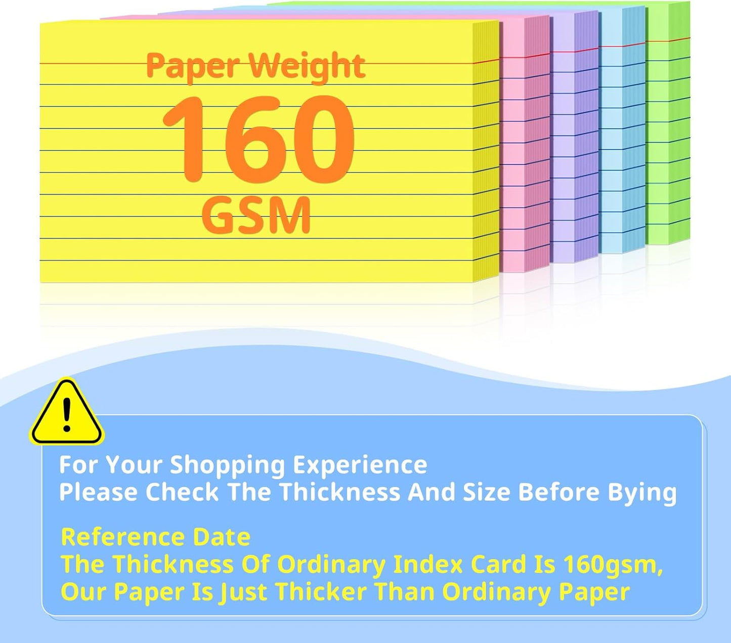 Index Cards 3 X 5 Inches, 250 Count, Colored Flash Cards For Studying, Lined Flashcards Notecards, Study Card, Ruled Front And Blank Back, Heavy Note Cards For Office, Home And School